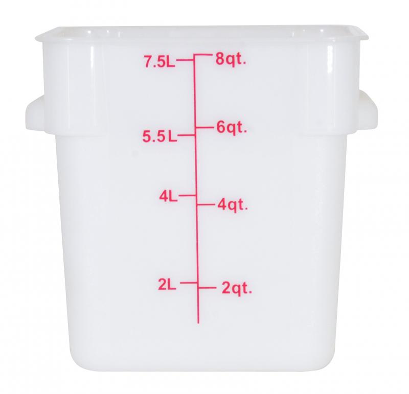 8-QT Polypropylene White Square Food Storage Container